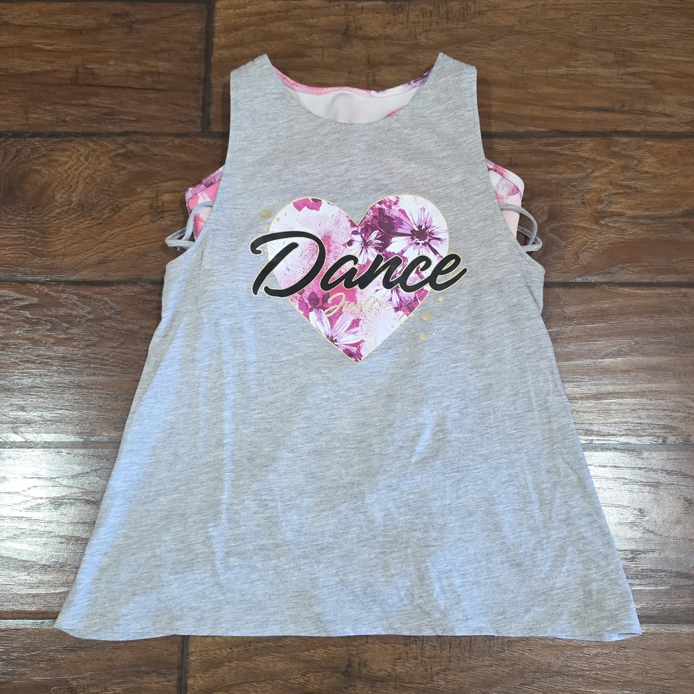 Justice Pink and White Tank Top